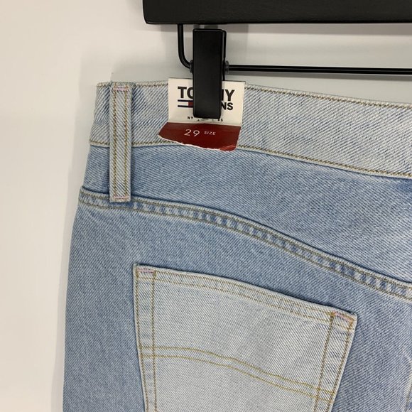 Tommy Hilfiger Jeans Denim Skirt Light Blue Mini Fray Trim NWT - Picture 9 of 12